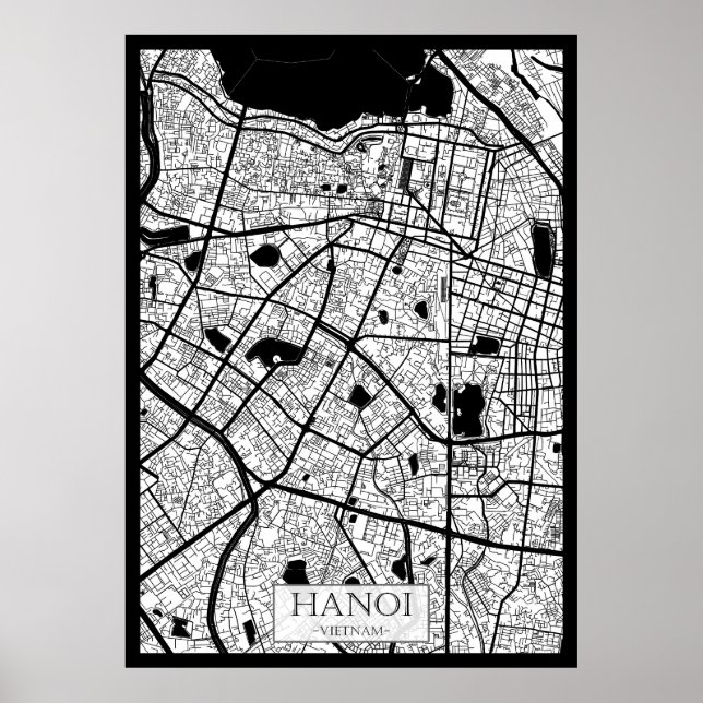 Hanoi Vietnam Karta Poster (Framsidan)