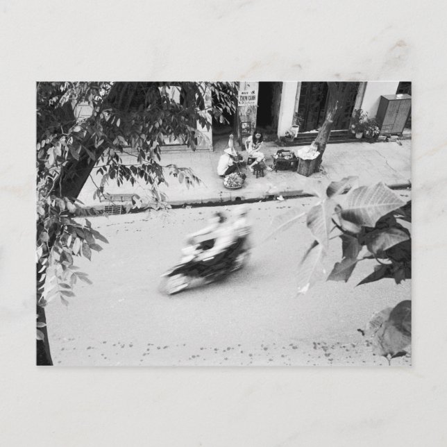 Hanoi Vietnam, motorcykel i Gamla Hanoi Vykort (Framsida)
