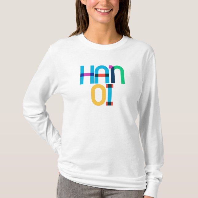Hanoi Vietnam Pop Art Letters T Shirt (Framsida)