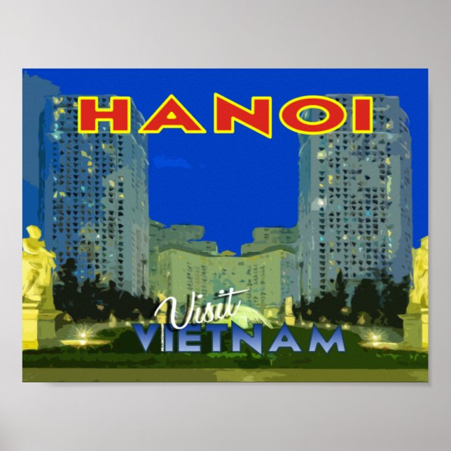 Hanoi, Vietnam, poster från serie-besöket... (Framsidan)