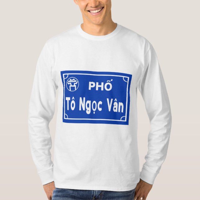 Hanoi Vietnam strassen schild T Shirt (Framsida)
