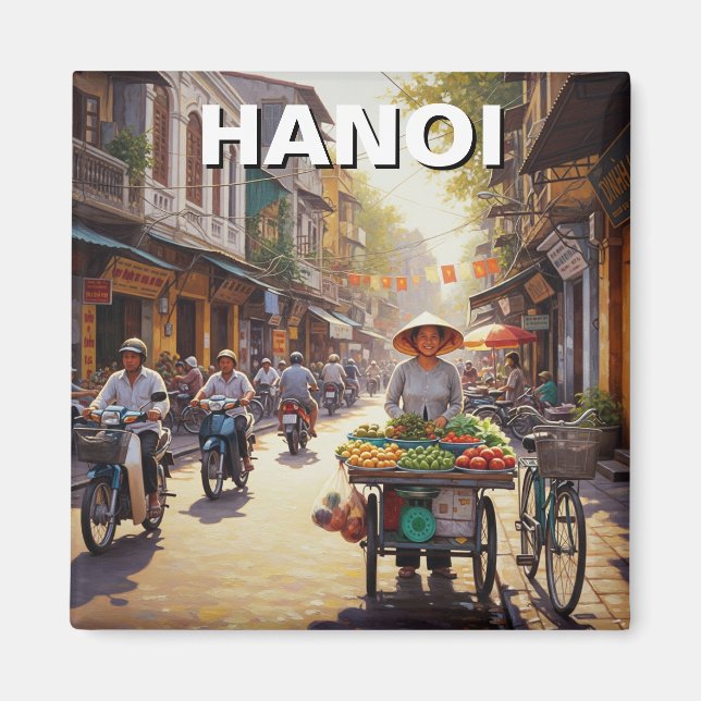 Hanoi Vietnam Street Vendor Magnet (Framsidan)