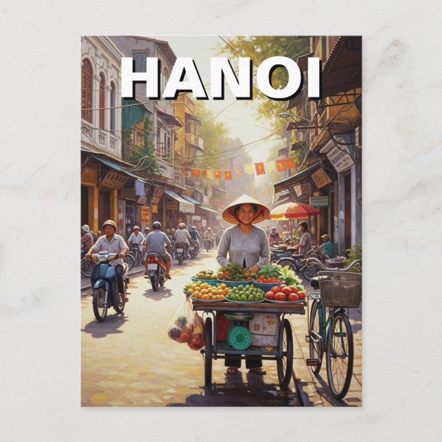 Hanoi Vietnam Street Vendor Vykort (Framsida)