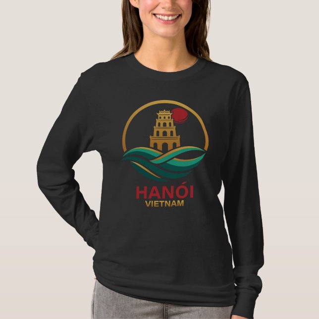 Hanoi Vietnam Sydostasien T Shirt (Framsida)