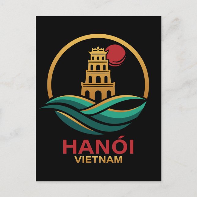 Hanoi Vietnam Sydostasien Vykort (Framsida)