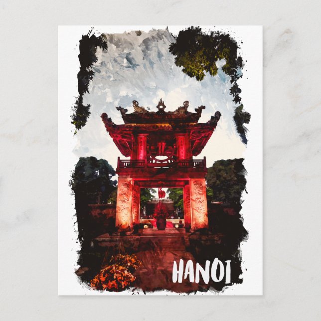 Hanoi Vietnam Temple of Literature Vykort (Framsida)