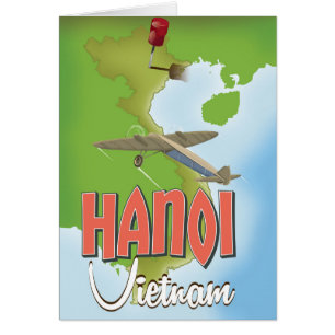 Hanoi Vietnam Travel-affisch Hälsningskort