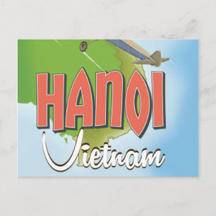 Hanoi Vietnam Travel-affisch Vykort