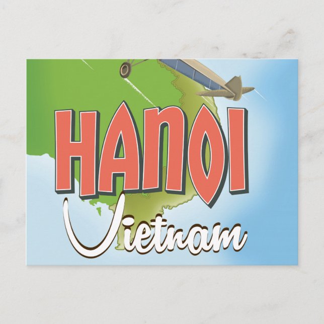 Hanoi Vietnam Travel-affisch Vykort (Framsida)