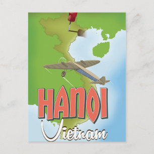 Hanoi Vietnam Travel-affisch Vykort