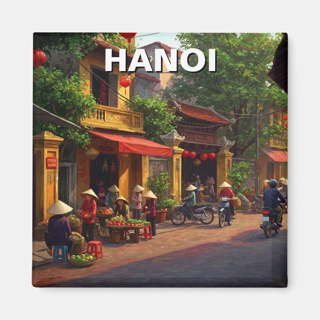 Hanoi Vietnam Travel Magnet (Framsidan)