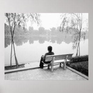 Hanoi Vietnam, Utsikt över Hoan Kiem-sjön (NR) Poster