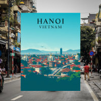 Hanoi, Vietnams Vintage resor Art-vykort