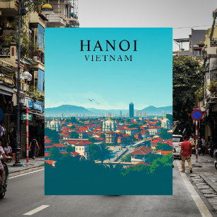 Hanoi, Vietnams Vintage resor Art-vykort Vykort