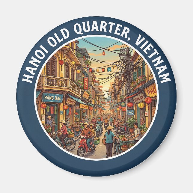 Hanois gamla kvarter, Hanoi Vietnam Magnet (Framsidan)