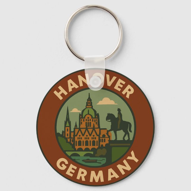 Hanover Germany City Art Nyckelring (Framsida)