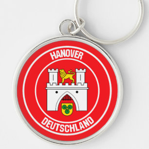 Hanover Round Emblem Rund Silverfärgad Nyckelring