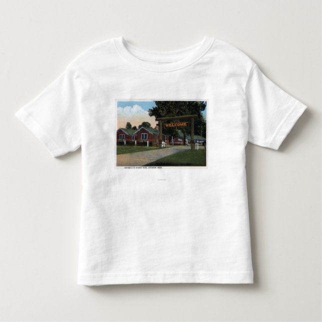 Hänrycka beskådar av turist parkerar t shirt (Framsida)