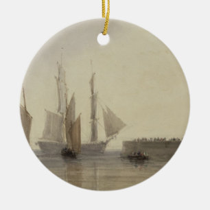 Hänrycka till den Calais hamnen, 1829 (w/c, skriva Julgransprydnad Keramik