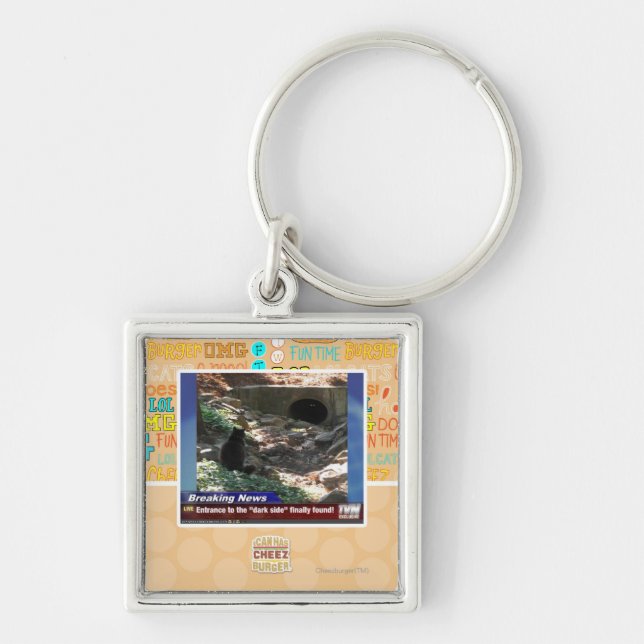 Hänrycka till den mörka sidan fyrkantig silverfärgad nyckelring (Framsidan)