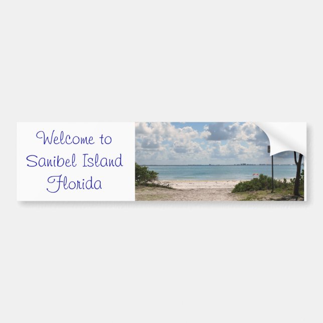 Hänrycka till den Sanibel stranden Bildekal (Framsidan)