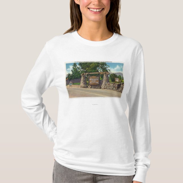 Hänrycka till den Whiteface Mt. huvudvägen Tee Shirt (Framsida)