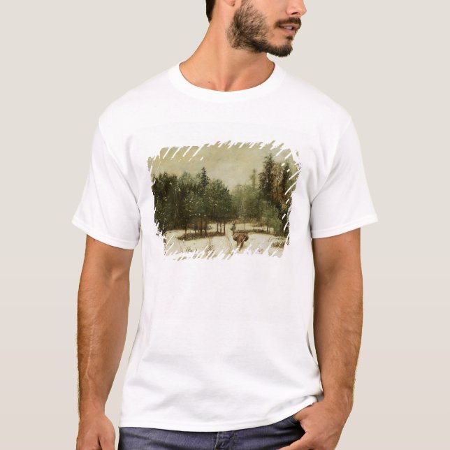 Hänrycka till skogen i vinter tee shirt (Framsida)
