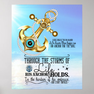 Hans ankare har starka blå oceaner poster
