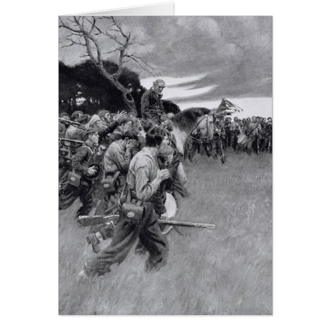 Hans armé fattiga upp vädret och sobbningen" hälsningskort (Framsidan)