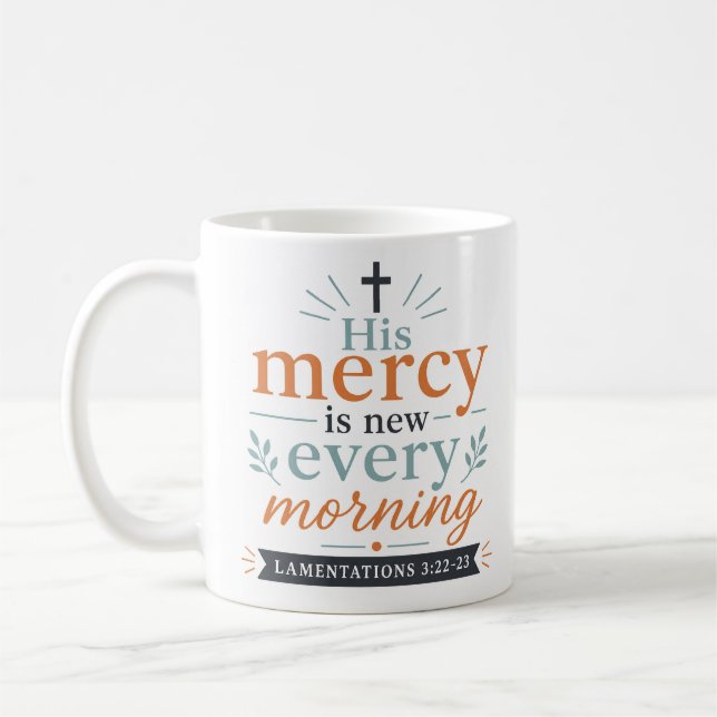 Hans barmhärtighet är ny varje morgon Lamentations Kaffemugg (Vänster)