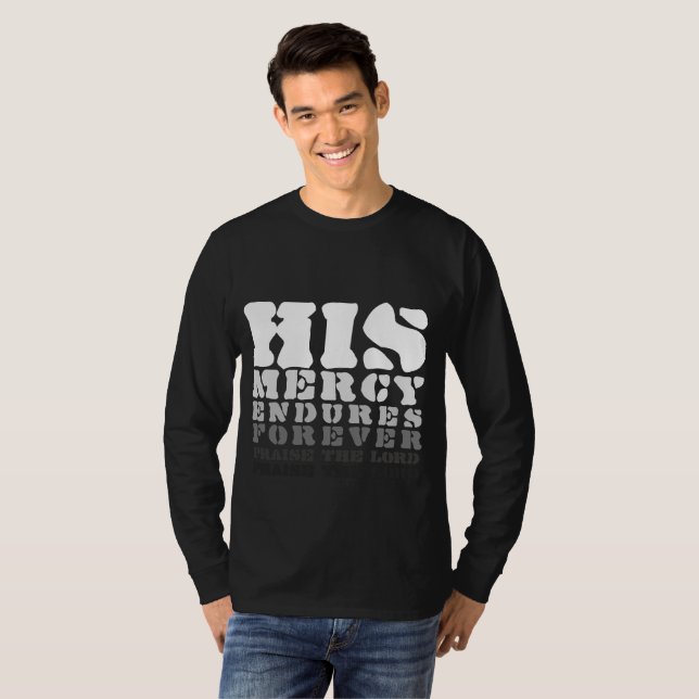 Hans barmhärtighet framhärdar t shirt (Hel framsida)