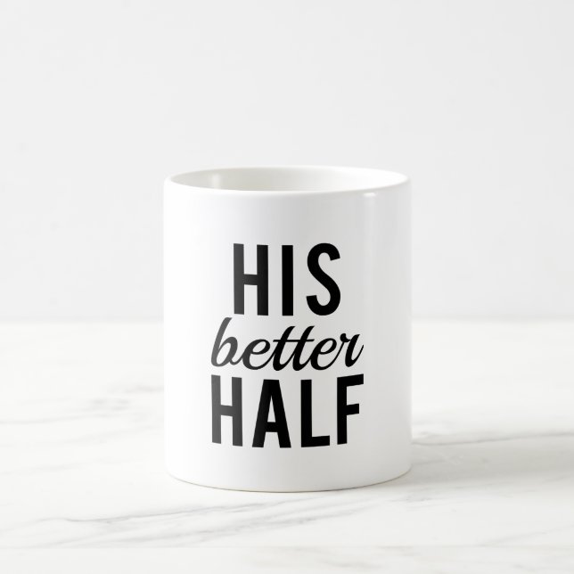 Hans bättre halva ordkonst, textdesign kaffemugg (Center)