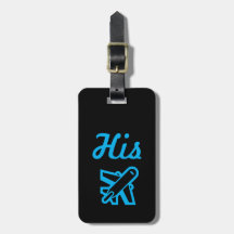 Hans Black and Blue Luggage Tag