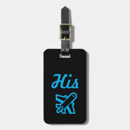 Hans Black and Blue Luggage Tag Bagagebricka