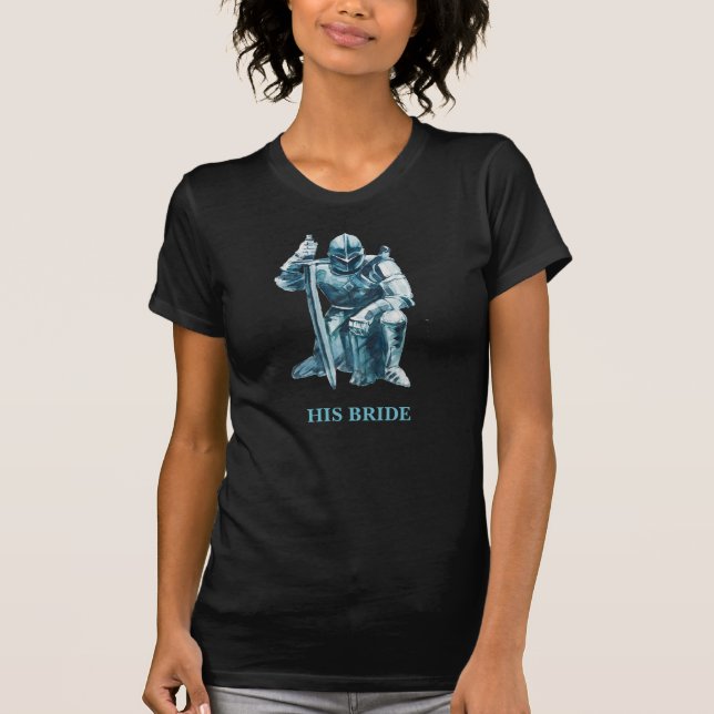 *~* HANS BRUD Riddare i skinande rustning Svärd T Shirt (Framsida)