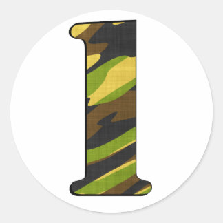 Hans Camo-numrerade serie Runt Klistermärke