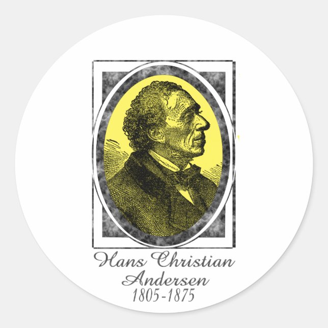Hans Christian Andersen Runt Klistermärke (Framsida)