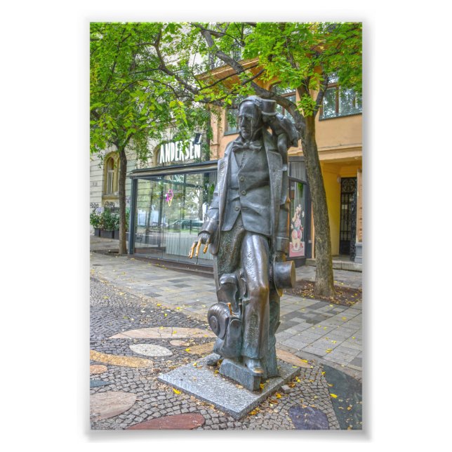 Hans Christian Andersen Statue, Bratislava, slovak Fototryck (Framsidan)