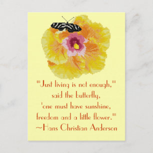 Hans Christian Andersson Butterfly Quote Vykort