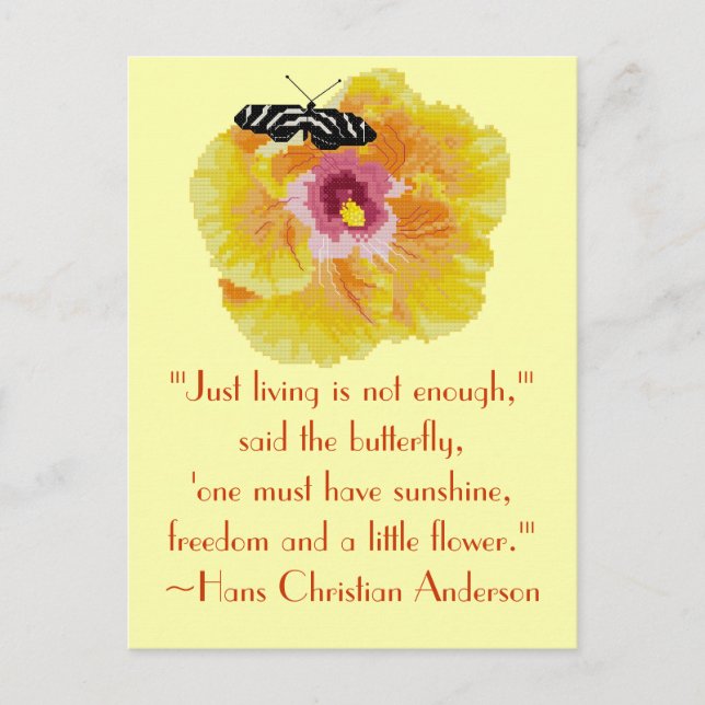 Hans Christian Andersson Butterfly Quote Vykort (Framsida)