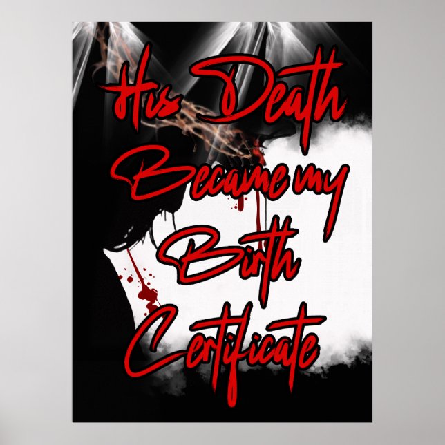 Hans död är min födelseattest Jesus väggkonst (Framsidan)