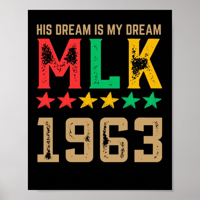 Hans drömmar är min drömmur Mlk 1963 Black History Poster (Framsidan)