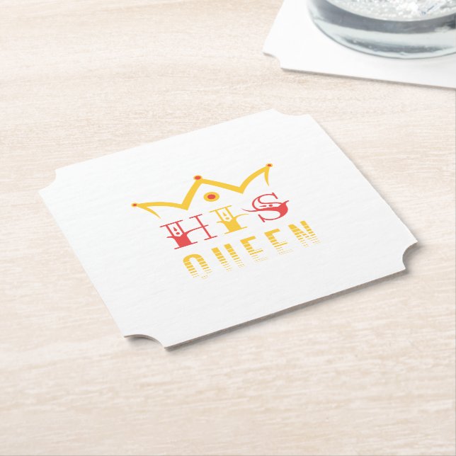 Hans drottning underlägg papper (Vinklad)
