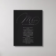 Hans Elegant Newlyweds Bröllop Vows Black