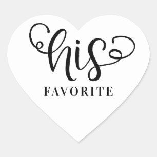 Hans favorit Bröllop Heart Sticker Hjärtformat Klistermärke