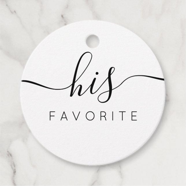 Hans Favorita Kalligrafiska Gåva Klassisk Rund Gåvor Etiketter (Framsida)