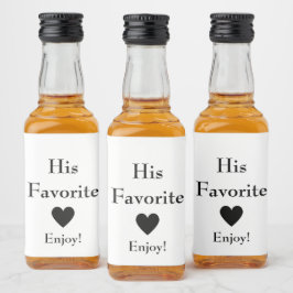 Hans favoritbröllopsförmån spritflaskor etikett