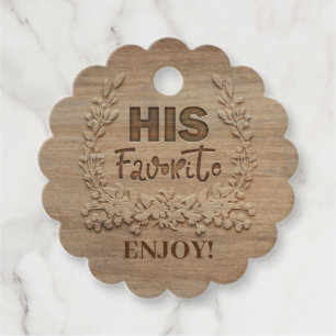 Hans Favorite Rustic Wood Gåvor Etiketter