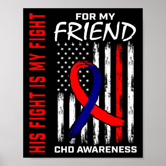 Hans Fight Friend Chd Awareness American Flagga Gr Poster (Framsidan)