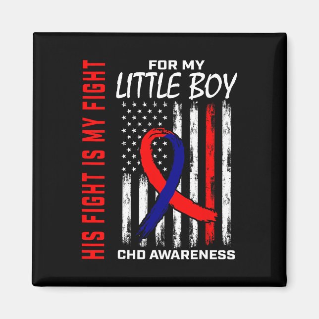 Hans Fight Little Boy Son Chd Awareness American F Magnet (Framsidan)